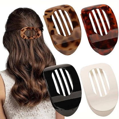 Fashion Leopard Oval Hair Claw Clip for Women - Smarsty