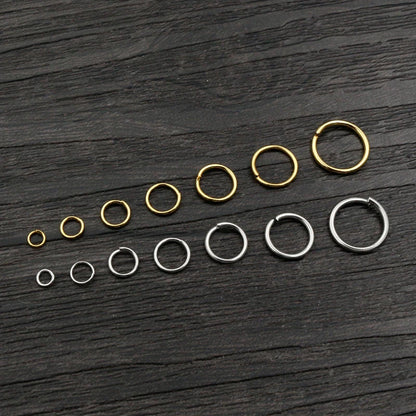 Stainless Steel Jump Rings Gold Color Nickel Free Set - Smarsty