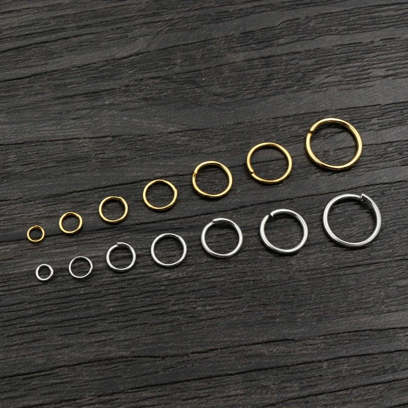 Stainless Steel Jump Rings Gold Color Nickel Free Set - Smarsty