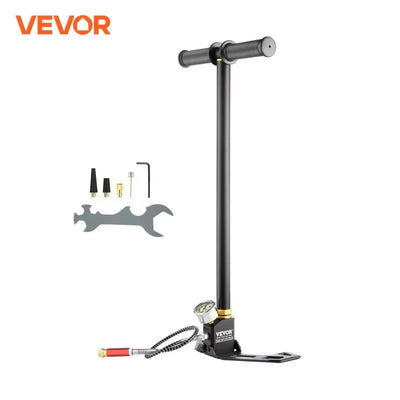 VEVOR 3 Stage PCP Pump 30MPa 4500PSI W/ Pressure Gauge Air Hand Stirrup Pump for Pistols, Rifles, Air Guns, Car Bicycle Hunting - Smarsty