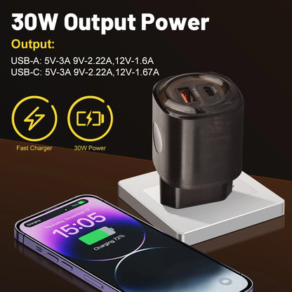 2 In 1 USB PD Charger Quick Charge 3.0 Transparent Design - Smarsty
