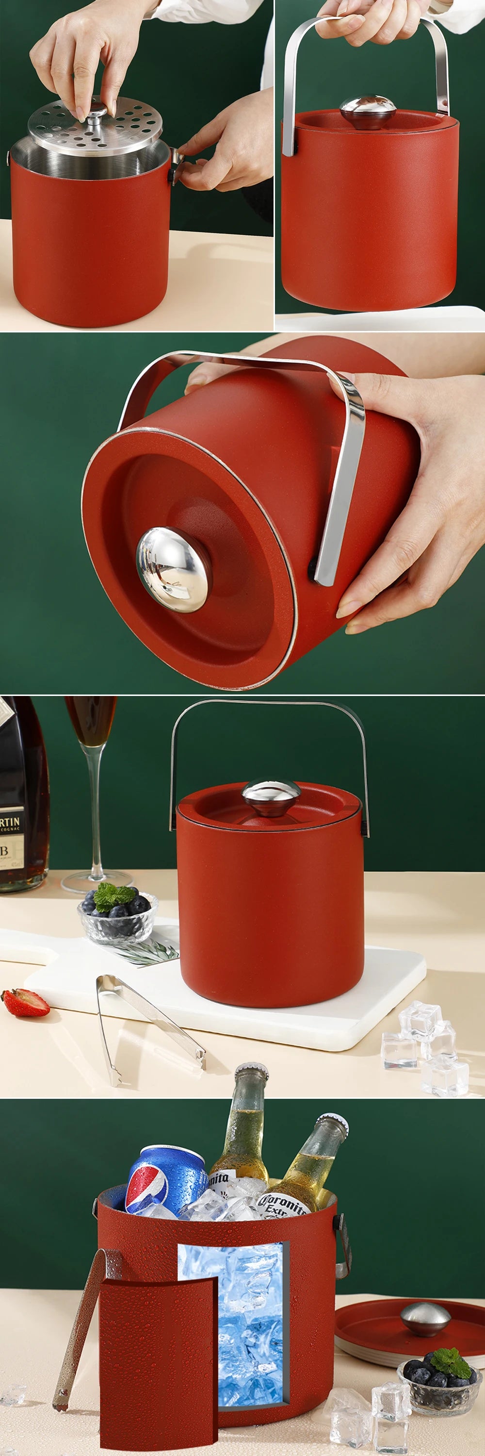 Portable Stainless Steel Ice Bucket for Outdoor Parties - Smarsty