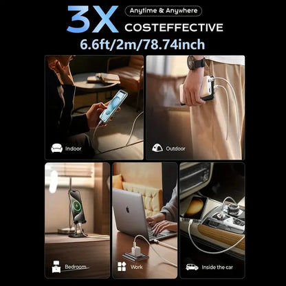 Original 60W PD USB-C USB C Fast Charger Cable For Apple iPhone 17 Air 16 Pro Max 15 Plus Type C Quick Charging Xiaomi Samsung