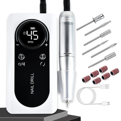 Rechargeable Electric Nail Drill Machine with High Speed - Smarsty