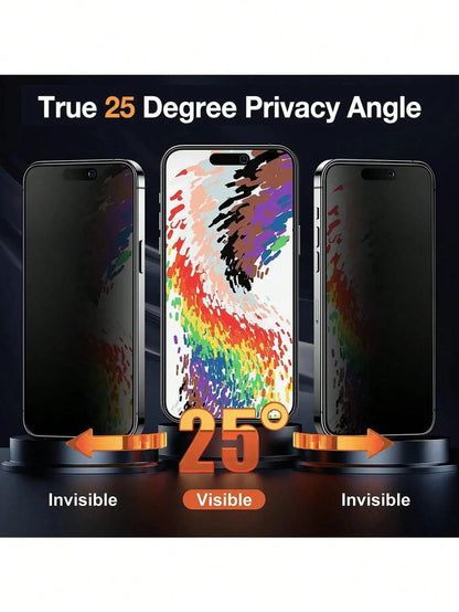 3 Pcs Matte Anti-Peeping Tempered Glass Screen Protector Compatible With IPhone 17 Pro Max/17 Pro/17 Air/17/16 Pro Max/16 Pro/16 - Smarsty