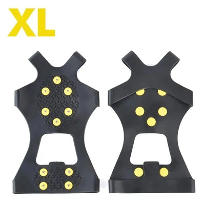 2pcs 10 Steel Studs Crampons Snow Grips Cleats for Ice and Snow Anti-Slip Rubber Traction Cleats Hiking Walking Climbing Jogging - Smarsty