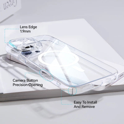 Magnetic iPhone Case Anti Yellow Transparent Slim Cover - Smarsty