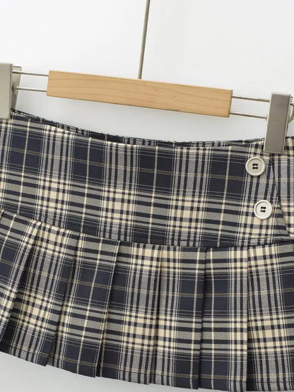 Summer Mini skirts for woman vintage korean fashion plaid skirts for women y2k skirts pleated red plaid skirts preppy style - Smarsty