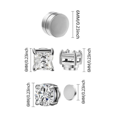 Crystal Magnetic Clip Earrings Non Piercing Unisex Style - Smarsty
