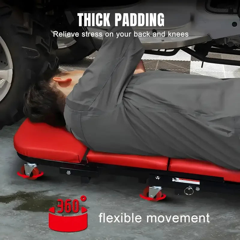 Mechanic Creeper, Garage Gift, 36" Z Creeper Seat, 2 in 1 Mechanic Gifts, 300 lbs Capacity, Low Profile Creeper with 6 pcs Wheel