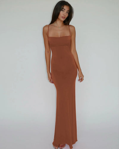 Hugcitar 2025 Spring Solid Sleeveless Backless Elegant Sexy Bodycon Y2K Maxi Prom Dress Women Clothes Birthday Party Casual Y2K - Smarsty