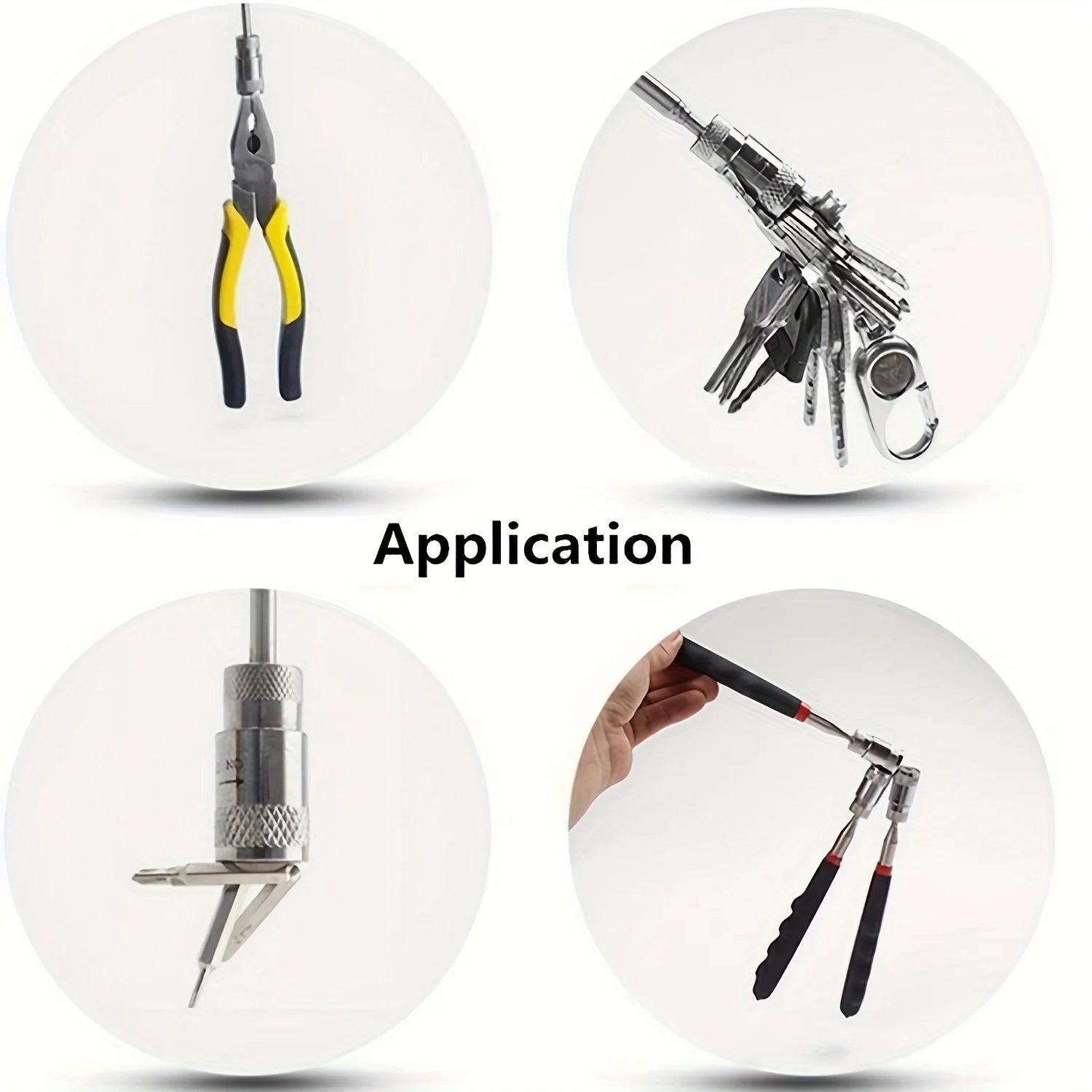 1pc Portable Magnetic Pick Up Tool Extendable Telescopic LED Torch Magnet Rod For Repairing Shop - Smarsty