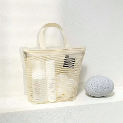Clear Mesh Makeup Bag Portable Cosmetic Organizer Travel - Smarsty
