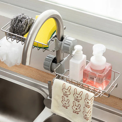 Faucet Hanging Type Drainage Rack For Kitchen Sink Bathroom Sink Holder Storage Rack Shelf Organizer Kitchen Accessories by Smarsty