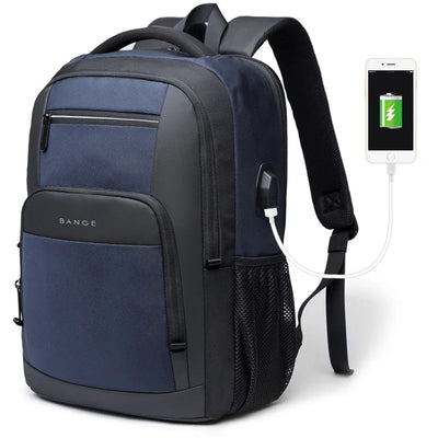BANGE Travel Waterproof Backpack with USB Charging Port Fit 15.6 Inch Laptop Backpacks for Men and Women, Teenager School Bags - Smarsty