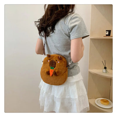 Capybara Plush Cartoon Shoulder Bag Large Capacity Unisex - Smarsty