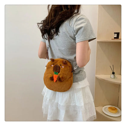 Capybara Plush Cartoon Shoulder Bag Large Capacity Unisex - Smarsty