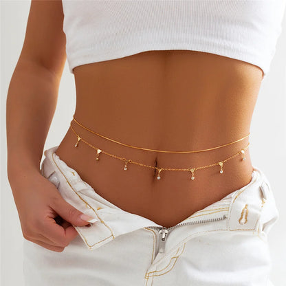 Boho Rhinestone Star Moon Belly Chain for Summer - Smarsty