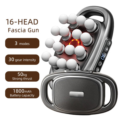16-Head Fascia Gun High-Frequency Vibration Body Massage Gun Back and Waist Massager Neck Shoulder Massager Muscle masajeador - Smarsty