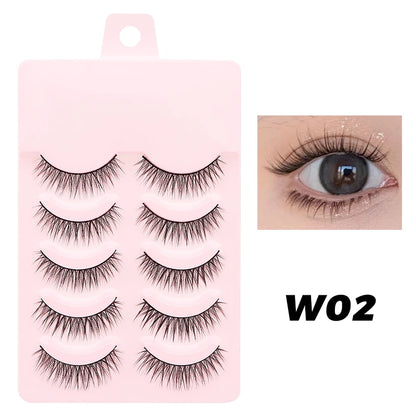 DINGSEN 5 Pairs Soft Natural Long False Eyelashes - Smarsty