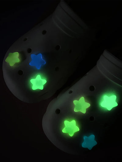 7 pcs set for Clogs Glow-in-the-dark star detachable accessory shoe charms decoration - Smarsty