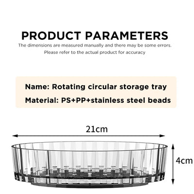 Rotating Tray Spice Rack Pantry Cabinet Turntable With Base Storage Bin Kitchen Organizer For Seasoning Cosmetic Storage Box by Smarsty