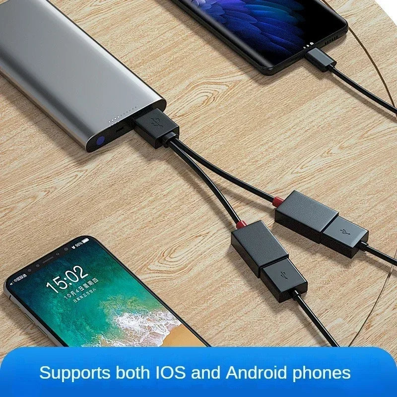 Car USB Hub 1 In 2 Out Charging Cable CompactLight