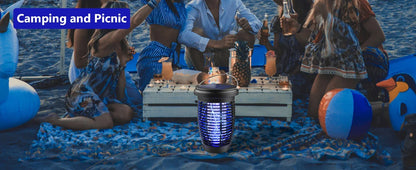 Solar Bug Zapper 2-in-1 Mosquito Killer Lamp Indoor 4500V Fly Zapper Outdoor Solar Powered with Rechargeable Insect Fly Trap