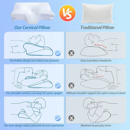 Memory Foam Cervical Pillow for Neck Pain Relief - Smarsty