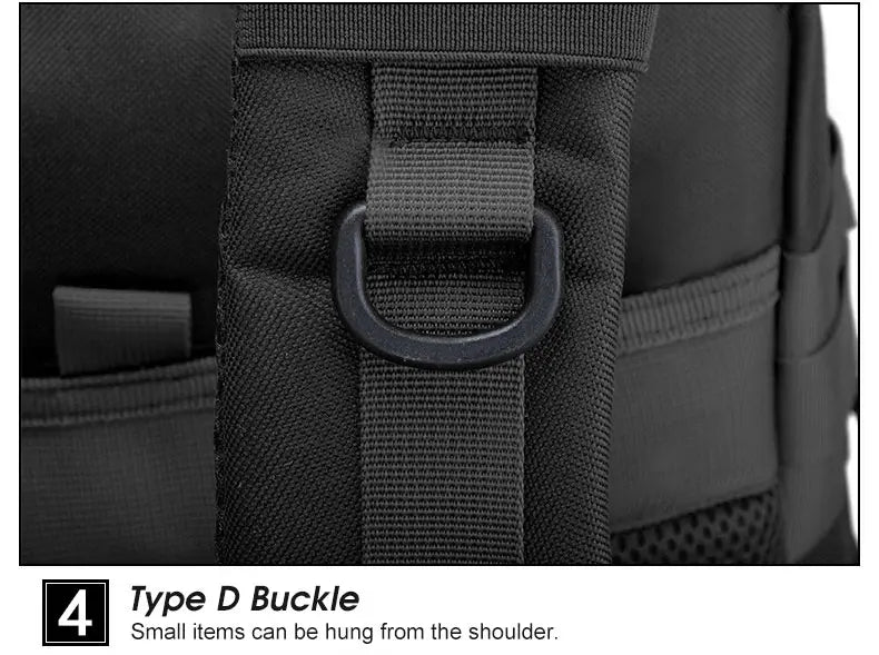 50L Tactical Backpack Men's Travel Large Capacity Rucksacks Men Waterproof Outdoor Sports Multi-functional Bags - Smarsty