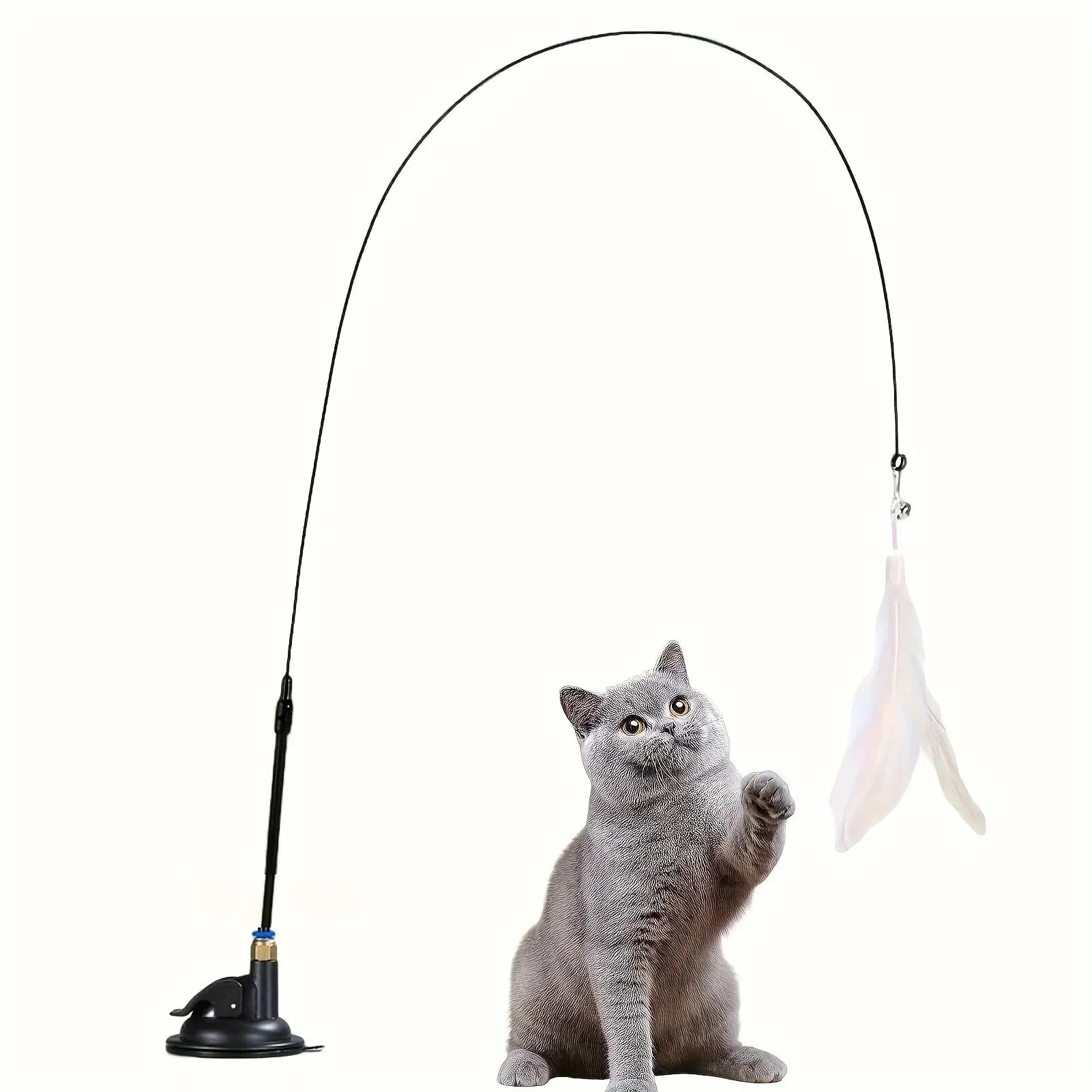 Interactive Cat Teaser Toy with Bell and Feather Wand - Smarsty
