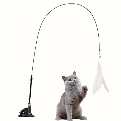 Interactive Cat Teaser Toy with Bell and Feather Wand - Smarsty