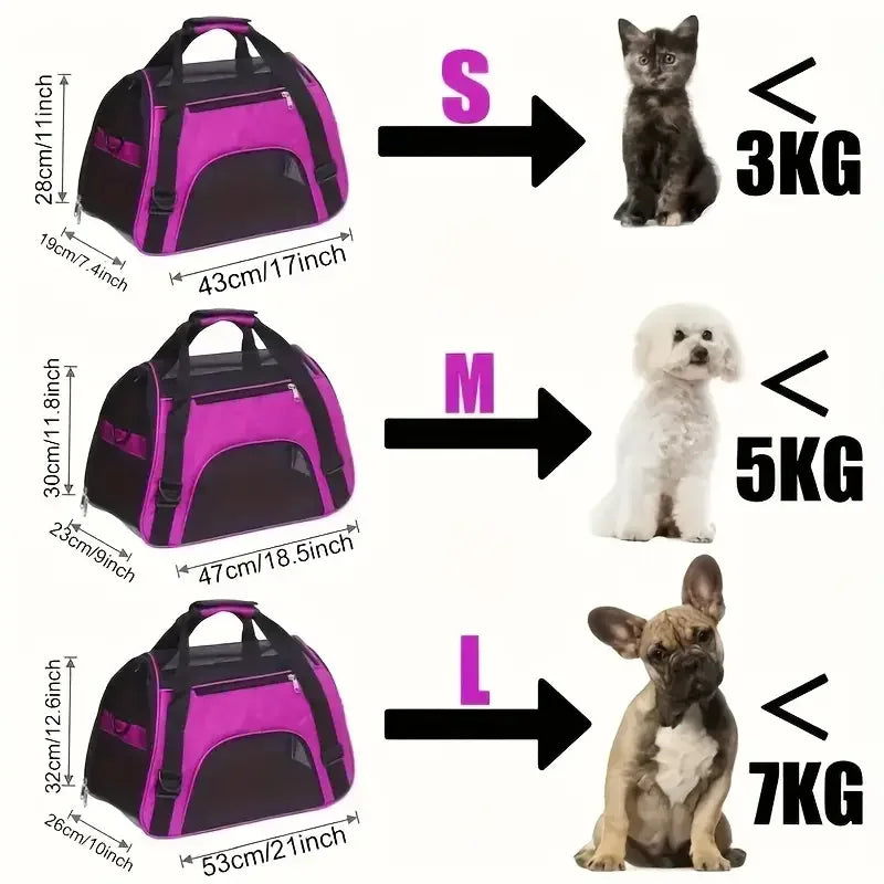 Breathable Soft-Sided Pet Carrier Bag for Travel - Smarsty