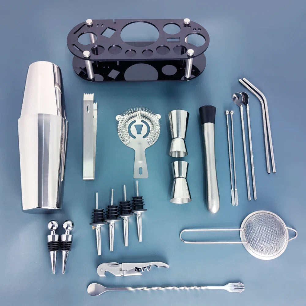 Boston Cocktail Shaker Set with 13 to 22 Bar Tools - Smarsty