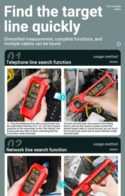 ANENG M469A Network Cable Tester with Line Tracking Feature - Smarsty