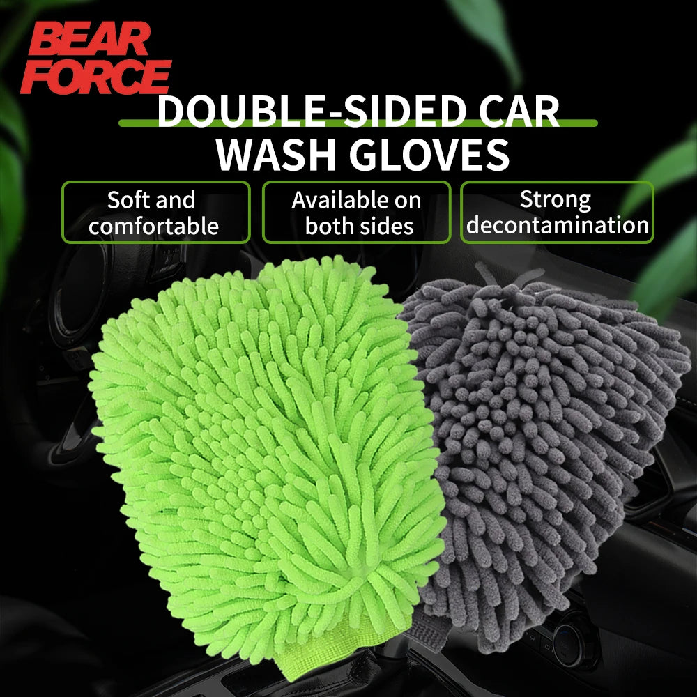 Thickened Chenille Car Wash Gloves Double Sided Plush - Smarsty