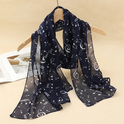 Women Print Chiffon Scarf Lightweight Sunscreen Shawl Wrap - Smarsty
