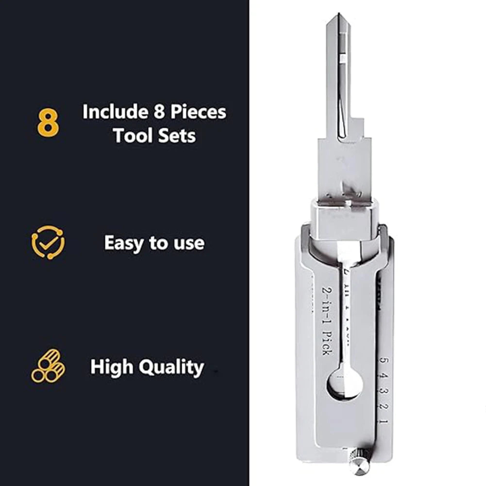 1-5pcs Stainless Steel Key Decoder SS001 O-ring Pickup Kit Pickup Hand Tool Maintenance Repair Kit