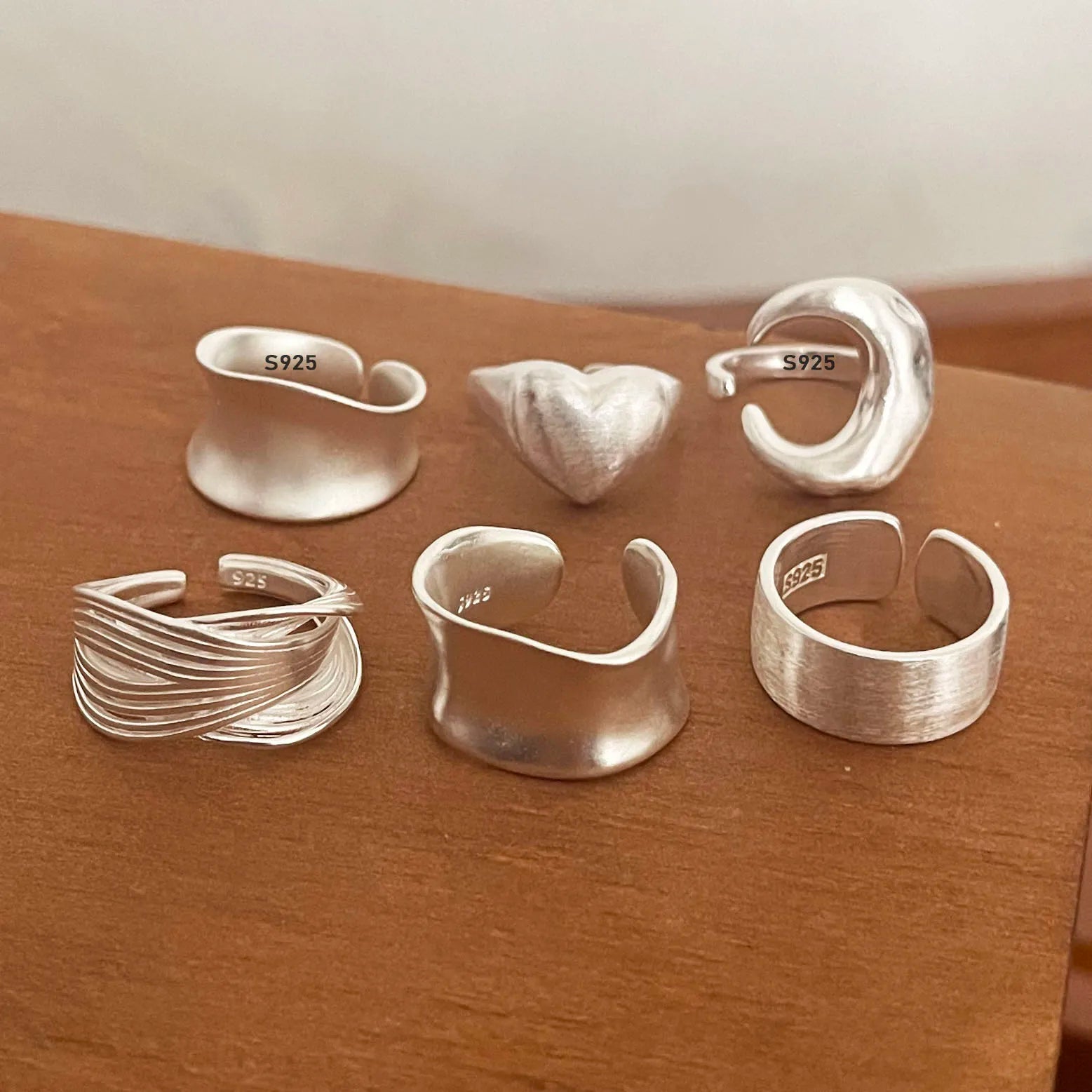 925 Sterling Silver Minimalist Ring Set for Women - Smarsty