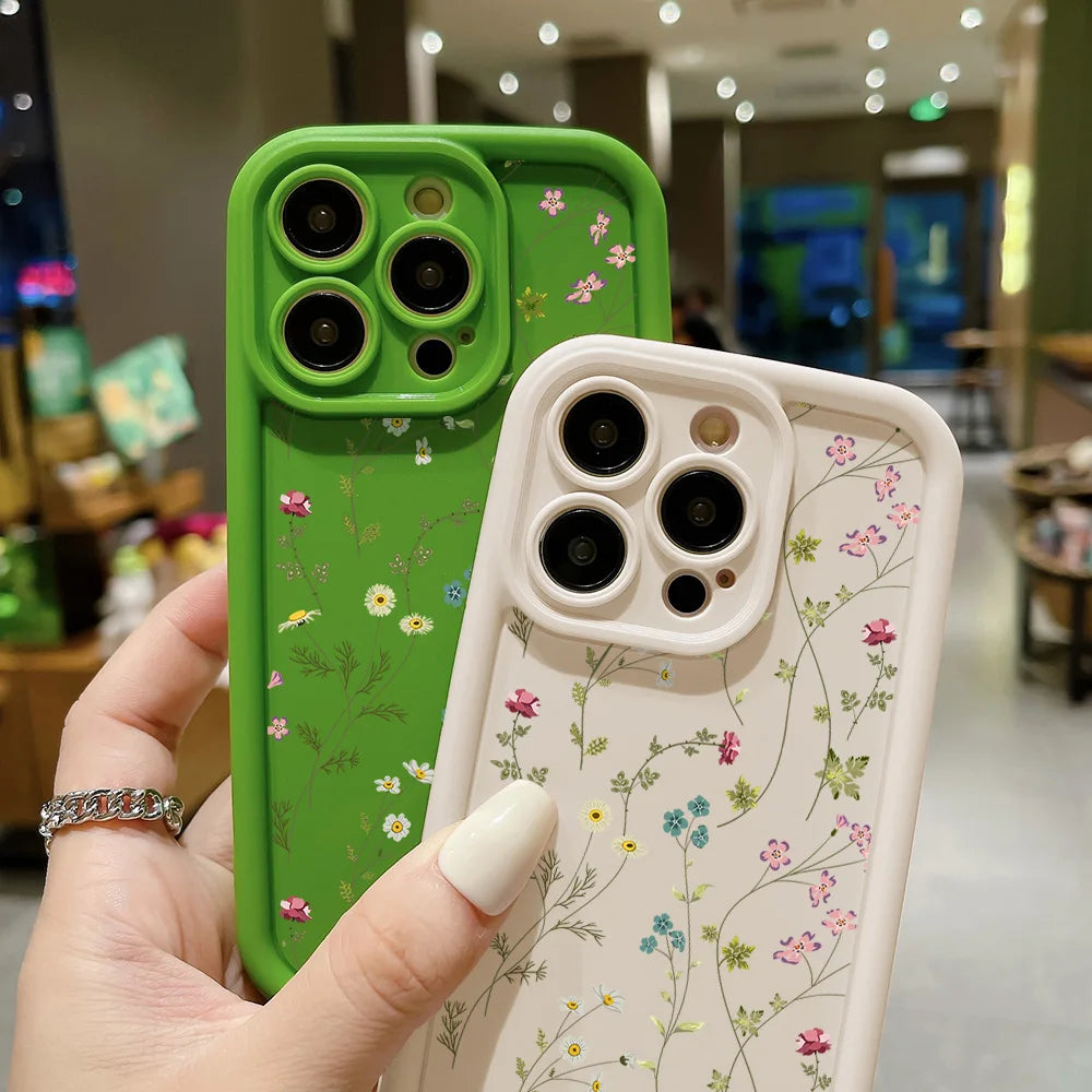 Smarsty Floral Silicone Phone Case For iPhone Anti Slip Shockproof -