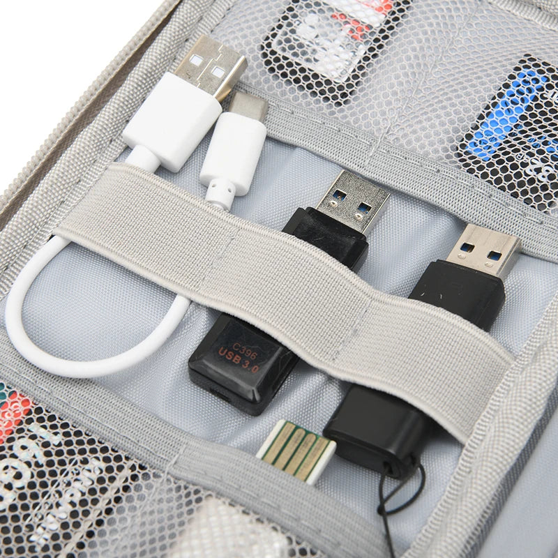 Travel USB Cable Organizer Digital Storage Bag Compact Case - Smarsty