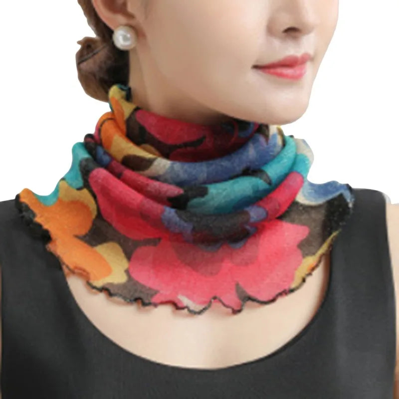Women Chiffon Sunscreen Scarf Lightweight UV Protection - Smarsty