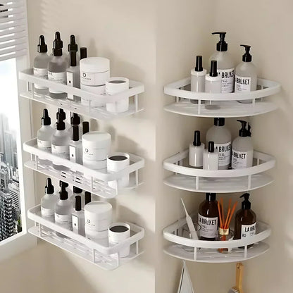 Aluminum Alloy Bathroom Shelf No Drill Storage Solution - Smarsty