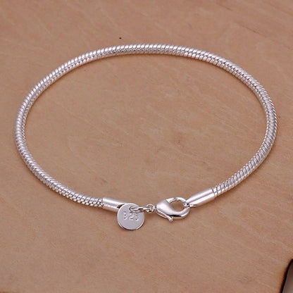 20cm Silver Snake Chain Bracelet for Stylish Women - Smarsty