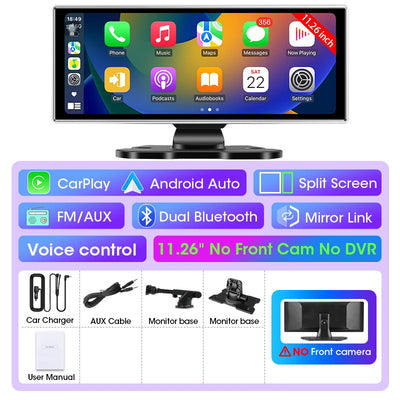 4K Dash Cam Dual Lens Car DVR With Wireless CarPlay - Smarsty