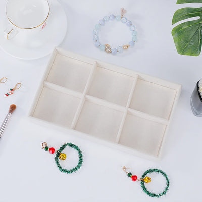 Beige Flocking Jewelry Box with Exquisite Design - Smarsty