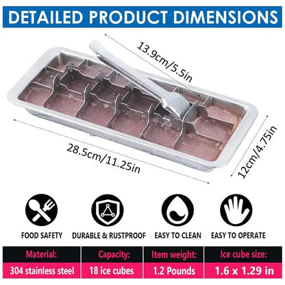 Stainless Steel Ice Cube Tray for Efficient Drink Cooling - Smarsty