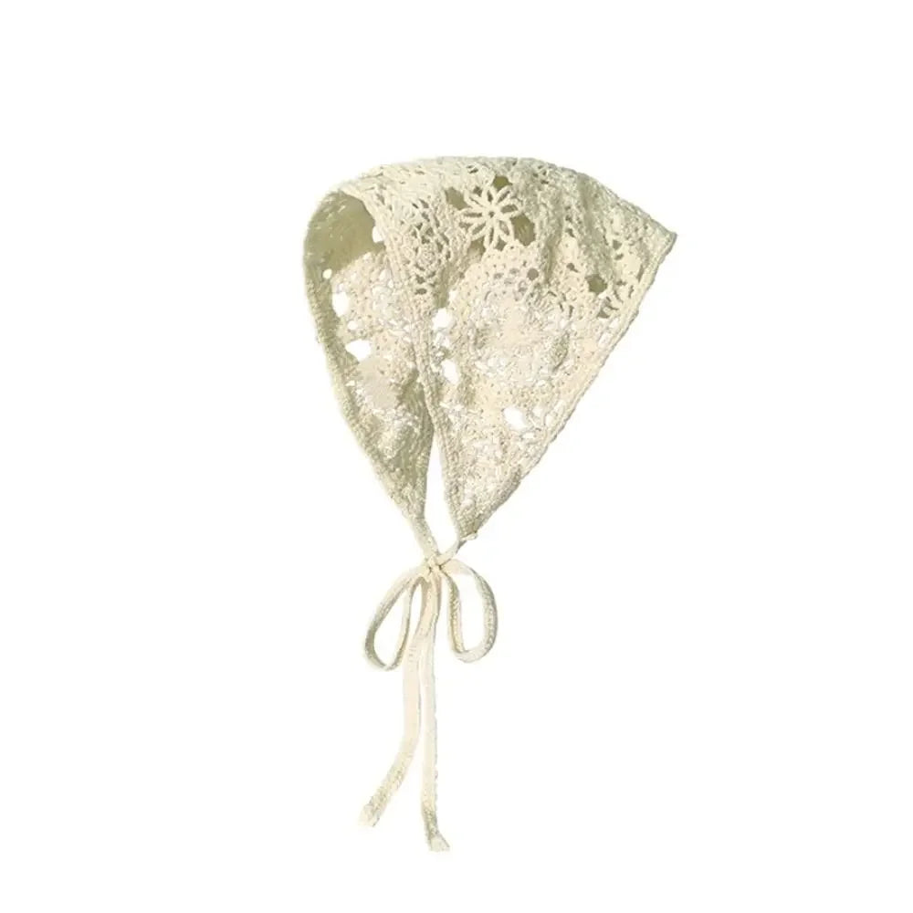 Lace Triangle Scarf Breathable Summer Crochet Headband - Smarsty