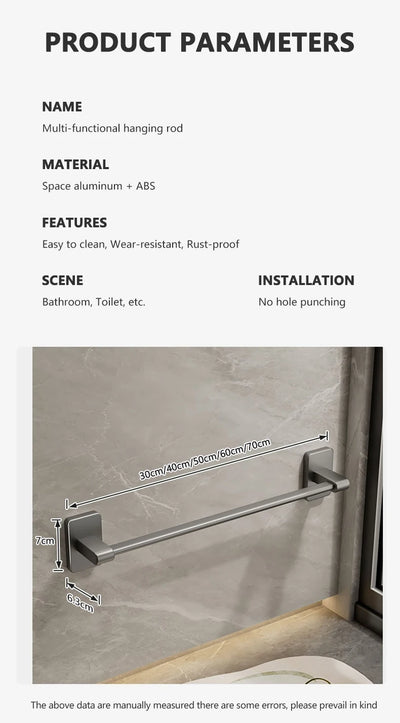 Non Perforated Suction Cup Towel Rack for Bathroom Storage - Smarsty