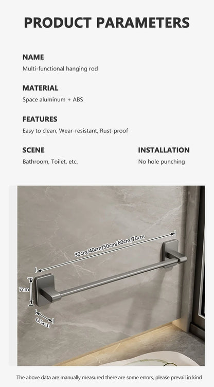 Non Perforated Suction Cup Towel Rack for Bathroom Storage - Smarsty